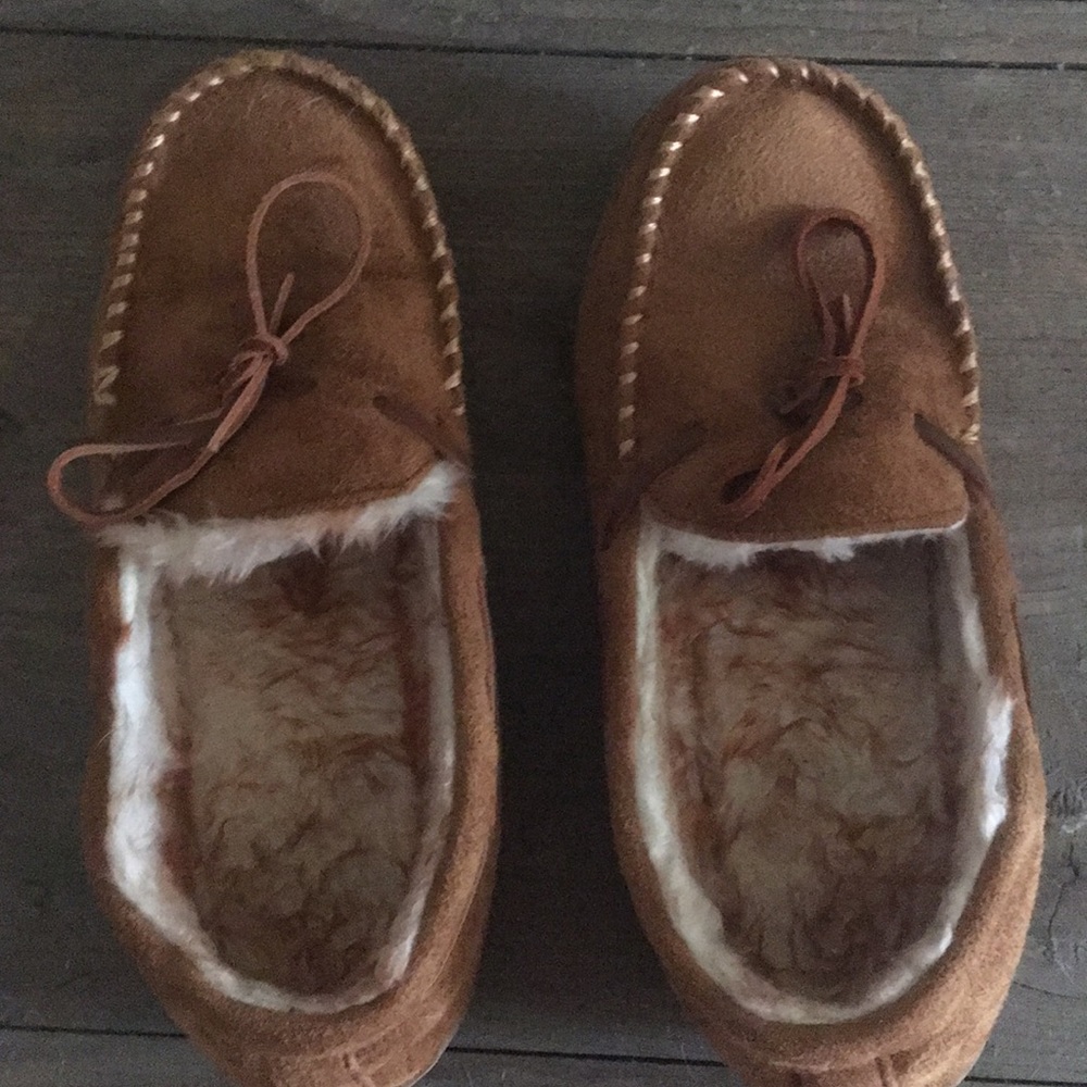 Moccasins with fury soft inside very gently used.